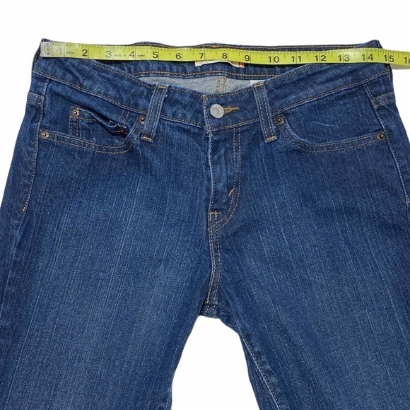 LEVI'S 545 Faded Dark Wash Blue Denim Low Rise Boot Cut 545 Jeans - Picture 4 of 11